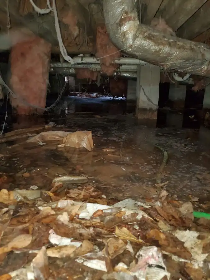 Crawl space flood assessment for Commercial Water Damage Restoration in Lower Paxton